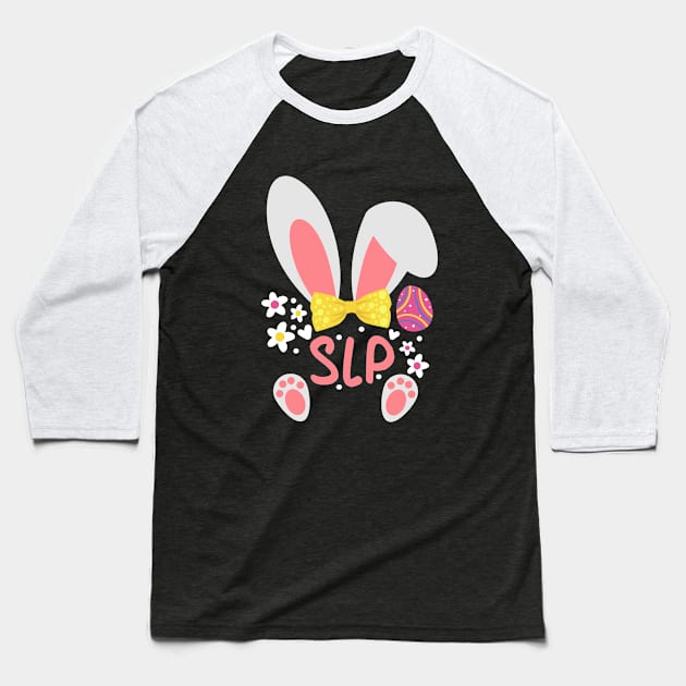 Easter Egg SLP Bunny Lover Easter Day Matching Baseball T-Shirt by dounjdesigner